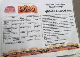 leo s bbq menu in oklahoma city
