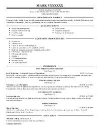 Theatre Production Manager Resume Stage Manager Resume