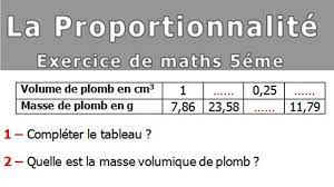 Maths 5ème - La proportionnalité volumes Exercice 3
