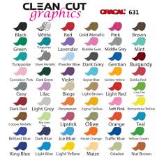 Oracal 631 Color Chart Cricut Projects Vinyl Sheets