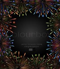 Vector Fireworks Night Frame Color Stock Vector