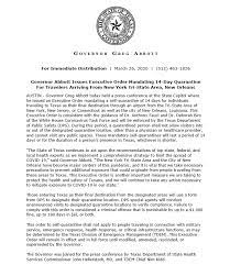 On january 20, 2021, president joe biden was sworn into office around midday and, by the time the sun was setting over the white house, he was already hard at work in the oval office, where he signed 15 executive orders. Gov Greg Abbott On Twitter Issuing An Executive Order That Mandates A 14 Day Quarantine For People Traveling To Texas As Their Final Destination Through An Airport From New York New Jersey Connecticut
