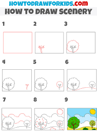 to draw scenery easy drawing tutorial
