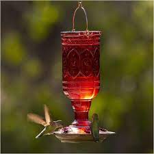 Jewel Glass Hummingbird Feeder