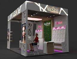 retail mall booth makeup station