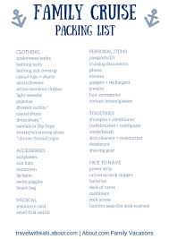 Free Printable Packing List For Family Cruise Vacations Cruising