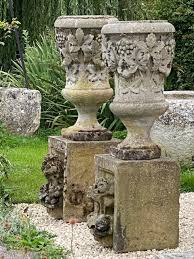 large carved stone scottish urns