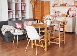 pink living room and kitchen studio