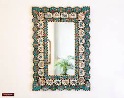 Buy Rectangle Turquoise Mirror For Wall