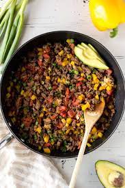 mexican ground beef skillet hot pan