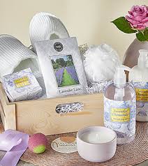 lavender spa day gift basket