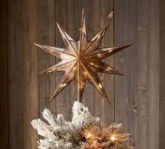Lit Mirrored Star Tree Topper Pottery