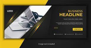 professional website banner with yellow