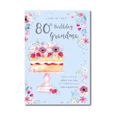 80th birthday grandma card cardzone