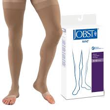 Nevertheless, it may also be prudent to take some preventative measures such as wearing support stockings or support hosiery with graduated compression to literally give your legs some additional support and. Jobst Relief Thigh High 30 40mmhg Compression Support Stockings Open Toe Express Medical Supply