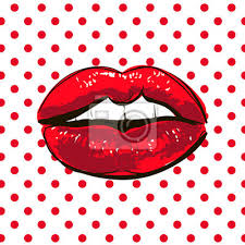 red lips icon ilration female