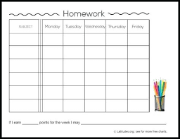 Weekly Homework Assignment Sheet Template Free Pdf