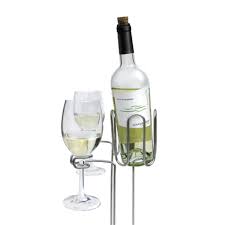 Picnic Wine Bottle And Stem Stake Set