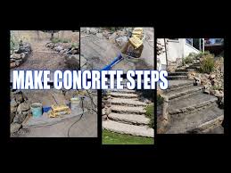 Making Concrete Steps With Rock Stone
