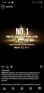 Universities in malaysia also includes, vocational and technical and. Sir Iskandar Danial On Twitter Woah 2020 Is Very Weird We Even Have Two Universities Claiming To Be 1 Private University In Malaysia Utp Ranked 70 In Asia Taylors Uni Ranked 89