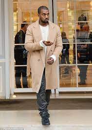 Kanye S Cream Pea Coat Leather Jacket