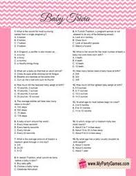 This is a very cute and free printable trivia game along with a … Baby Shower Quiz Questions
