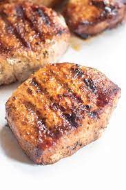 grilled boneless pork chops served