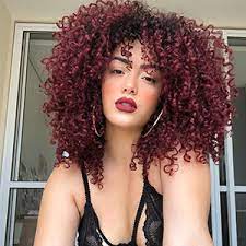 I have been using it regularly since three till date i have used only the burgundy one and it imparts a natural deep burgundy color to my hair. Amazon Com Ombre Remy Clip In Human Hair Extensions Afro Kinky Curly For Black Women 4a 4b 100 Human Hair Clip Ins Two Tone 1b 99j Burgundy Wine Red Full Head 10 Inch