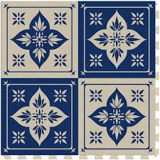perfection floor tile blue satin 0 05 mil x 20 in w x 20 in l water resistant interlocking luxury vinyl tile flooring 16 7 sq ft carton