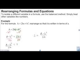 Rearranging Equations And Formulas