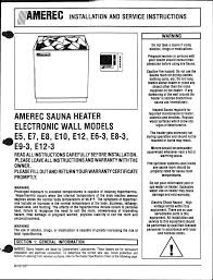 Amerec Sauna Heater Electronic Wall Models E5 E7 Manualzz Com