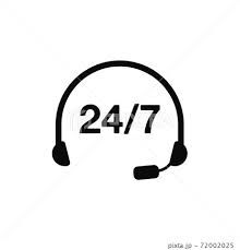 24 7 customer support help icon flat