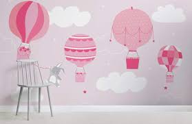 Monkey see, monkey do baby kid nursery. Kids Pink Bunny Balloons Wallpaper Mural Hovia