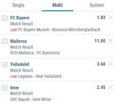 multi bets or high on single bets