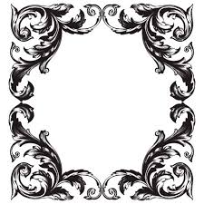 clical baroque style frame vector