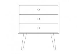 Side Table Elevation Free Cads