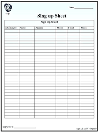 Sports Sign Up Sheet Template In Word Download Now Event