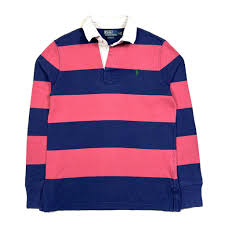 ralph lauren striped rugby shirt navy