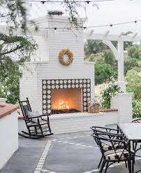 A White Brick Outdoor Fireplace That I