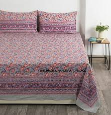 indian hand block print bed sheet set