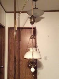 Vintage Tension Pole Lamp Hobnail Milk