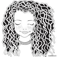 Your class project is to create the four spring flowers and share them in the project gallery. Cute Girl Coloring Book Page For Adult Hand Drawn Baby Girl With Long Curly Hair And Flowers Black And White Spring Flowers Line Art Stock Vector Adobe Stock
