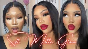 soft matte red lip makeup tutorial