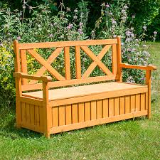 Kct Wooden Garden Storage Bench Outdoor
