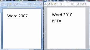 Microsoft Office Word 2007 2010 Comparison