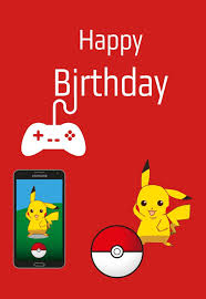 _'s name birthday pikachu holo pokemon card 2001 black star promo #24 mint psa 9. Printable Pokemon Birthday Cards Printbirthday Cards