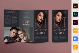 makeup artist brochure template graphic