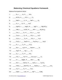 Chemistry Worksheets Balancing