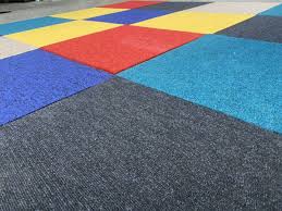 patchwork carpet tiles mixed colours