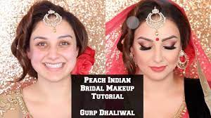 peach indian bridal makeup tutorial